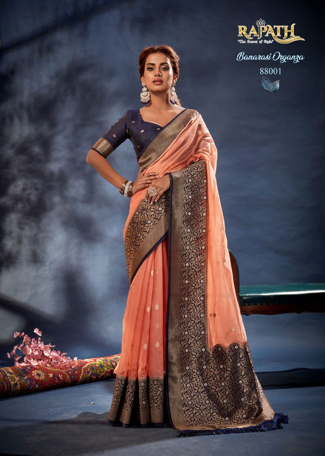 Orum By Rajpath Organza Party Wear Sarees Catalog